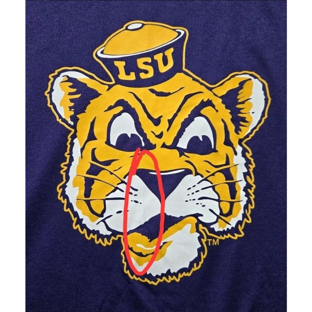 Mens Nike DriFit LSU Tigers Short Sleeve T Shirt Purple Medium Mike The Tiger
